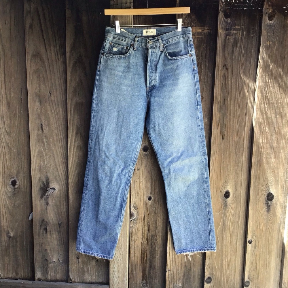 AGOLDE 90's Jeans Women's 26 Blue Organic Cotton Straight Leg Denim (29x29)